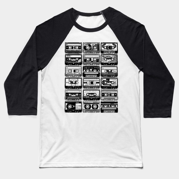 Mix Tapes Baseball T-Shirt by Bungodesign